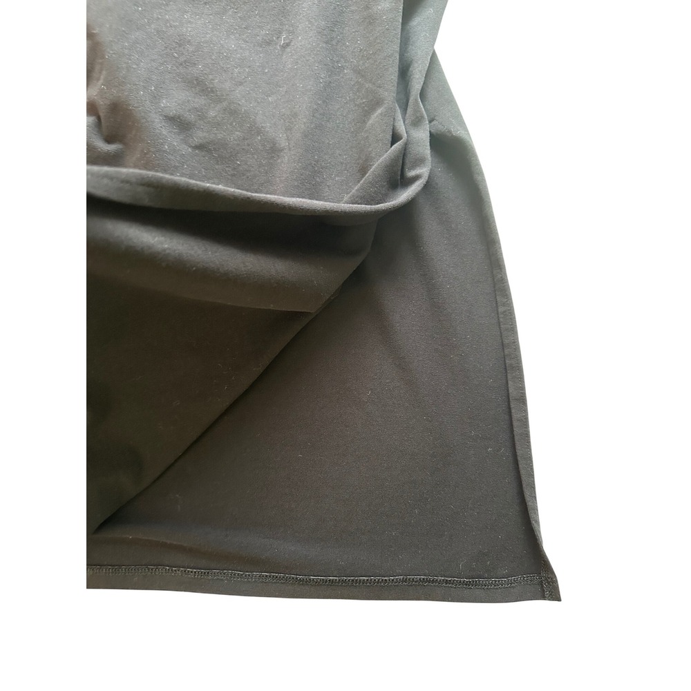Rachel Zoe Midi Column Dress M Black Side Tie Ruched Minimalist Quiet Luxury - Picture 7 of 10